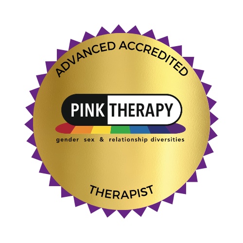 Pink Therapy Logo Advanced Accreditation with Pink Therapy